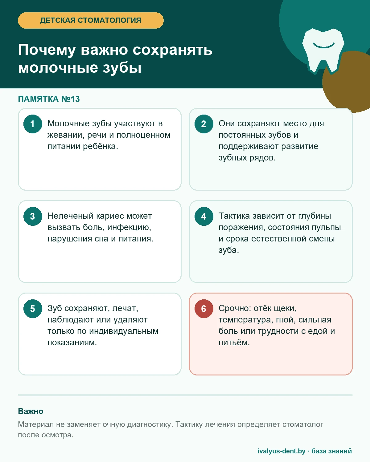 Зачем сохранять молочные зубы и когда ребёнку нужен срочный стоматологический осмотр